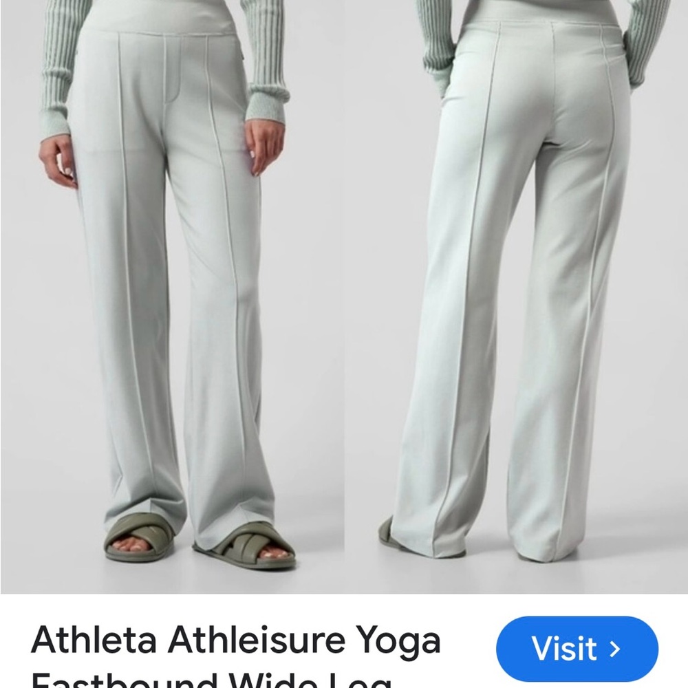 Athleta Wide-Leg Yoga Pants in Pale Blue